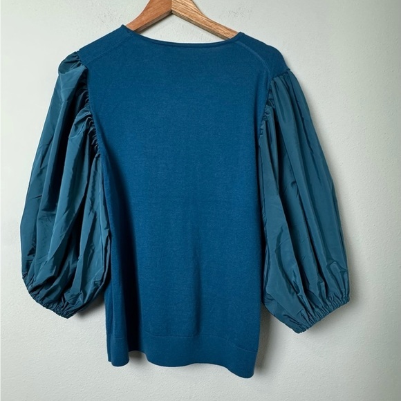 Trina Turk 100% Wool Rhea Pullover in Bethesda Blue Size‎ XXL - Picture 7 of 11